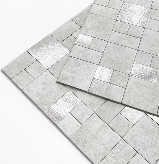 Tegole da parete cucina in marmo moquette autoadesiva per bagno mosaico adesivo grigio (5 fogli)