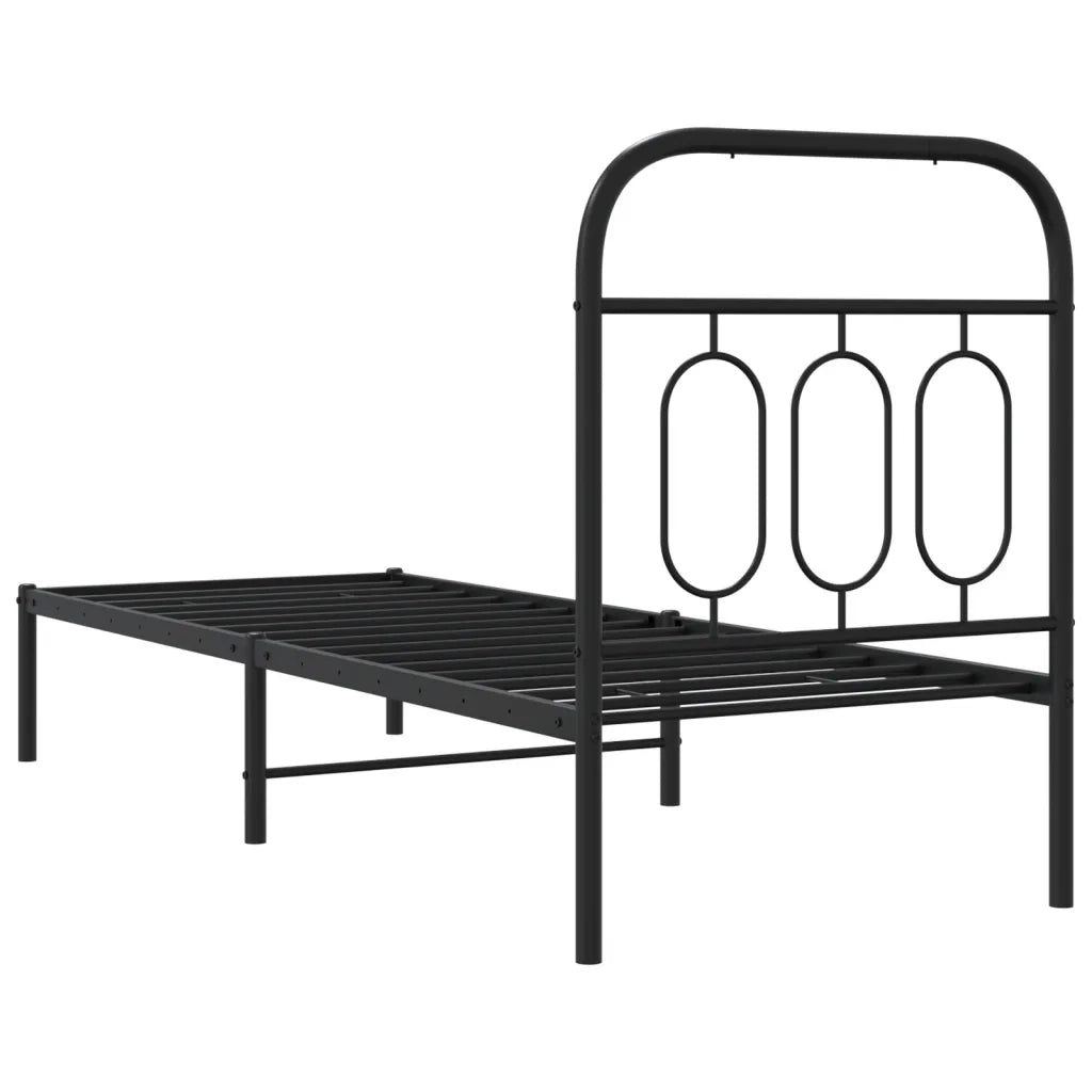Giroletto con Testiera in Metallo Nero 75x190 cm 377107