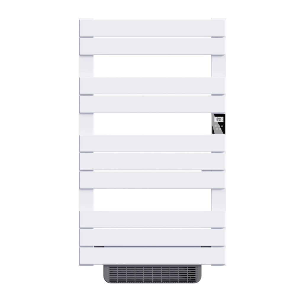 Scaldasalviette elettrico senza liquidi con soffiante 500W+1000W H.108,4xL60cm HANAE bianco