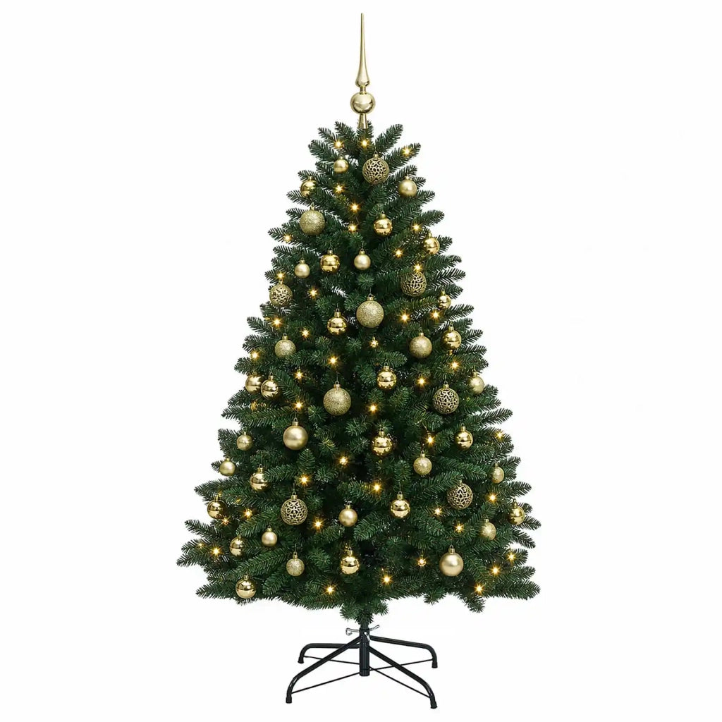 Albero di Natale artificiale verde scuro con palline 270 cm 3467337