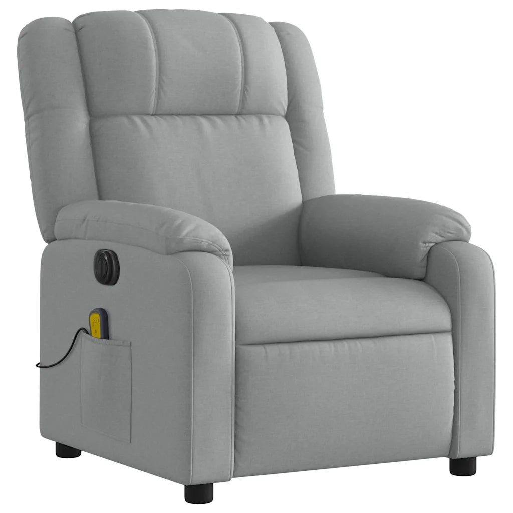 Poltrona Reclinabile Massaggio Elettrica Grigio Chiaro Tessuto 3205190