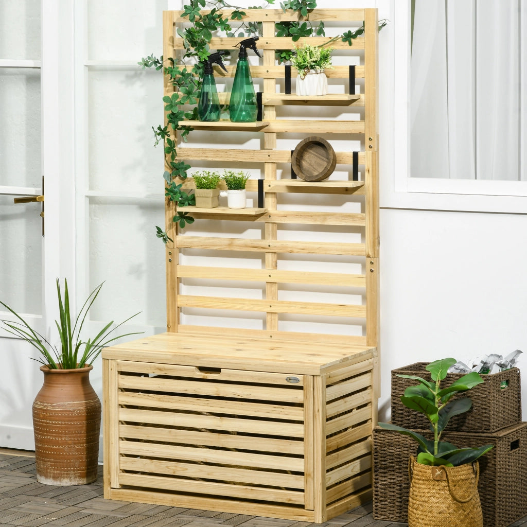 Cassapanca da Giardino con Ripiani ¨C Zephmum ¨C Legno 80x45x160 cm