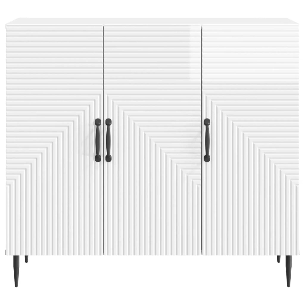 Credenza Bianco Lucido 89 x 34,5 x 80 cm Legno ingegnerizzato 894879
