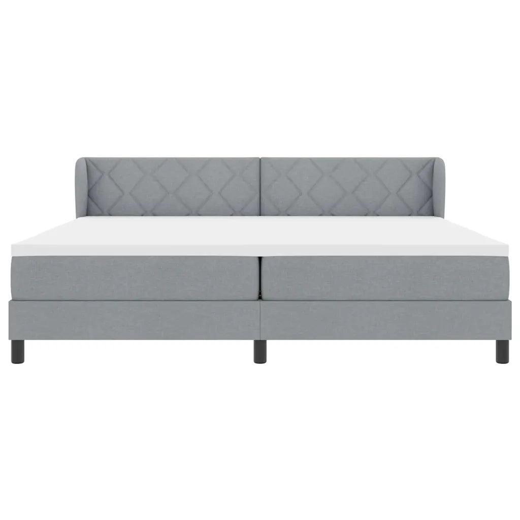 Letto a molle con materasso Grigio chiaro 200 x 200 cm Tessuto 3340108