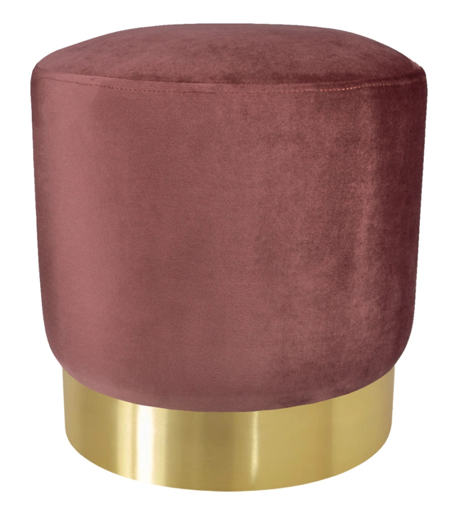 Pouf in velluto rosso mattone, poggiapiedi - Zivago - PO36ZIBM