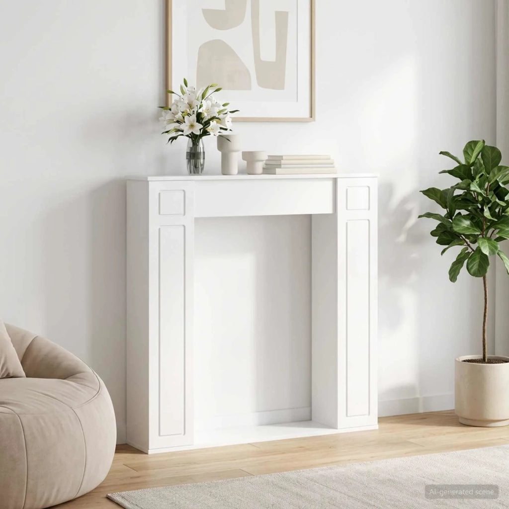 Cornice per camino Bianco Lucido 100 x 20 x 100 cm 8006619