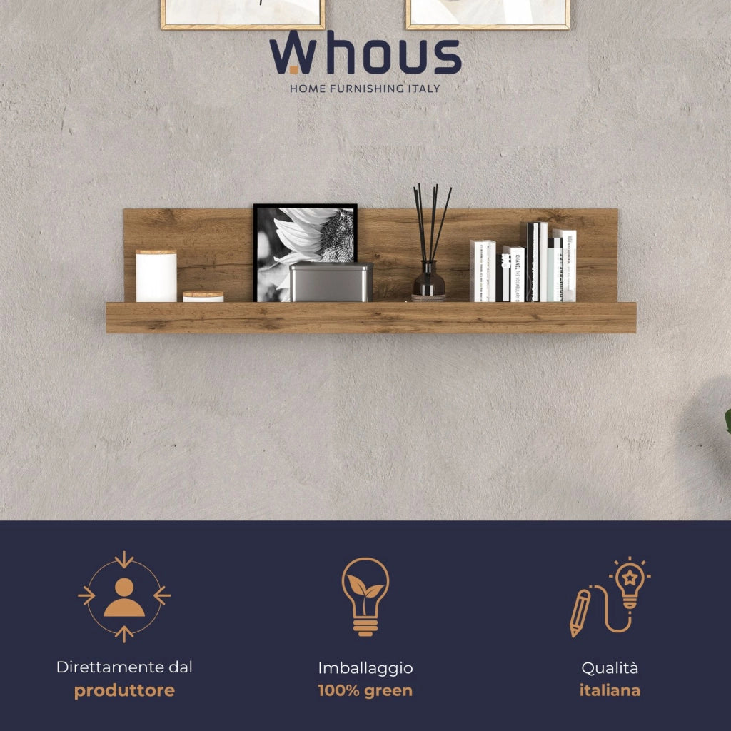 WHOUS Mensola da muro Chronos colore rovere 120x25x28 cm