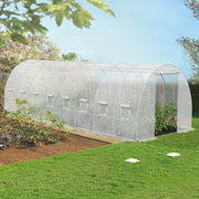 IDMarket - Telone di ricambio per serra da giardino a tunnel da 24 m² (8 x 3 x 2 m), anti-UV, con porta e finestre, modello DES ANDES, bian