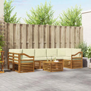 Set di divani da esterno con cuscino 8 pcs Naturale e Crema 3374545