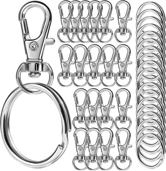 Sostegno per Chiave a Haken a Pistola - Set di Sostegni per Chiave - Creazione di Gioielli DIY - Rotazione a 360 Gradi - Haken a Pistola da 3 cm - Argento