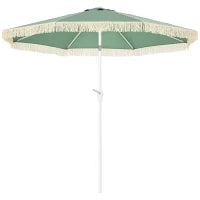 Ombrellone da Giardino a Manovella Inclinabile e Palo a 2 Sezioni, Poliestere e Metallo, 2.6x2.4 m, Verde