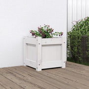 Fioriera da Giardino Bianca 31x31x31 cm Legno Massello di Pino 837396