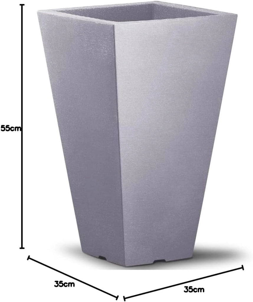 Deuba Fioriera per Piante Cassetta per Fiori Fioriere Tortora 40 L 55x35x35cm Vaso Esterni Decorativo Anti Rottura
