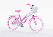 Bicicletta per Bambine 6-8 Anni 20" Patty Love con Freni V-Brake Cestino e Portapacchi Rosa
