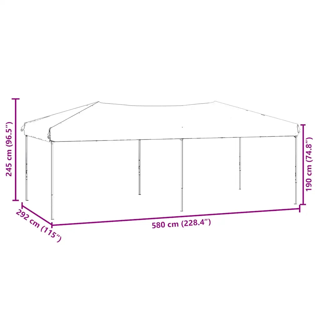 Tenda per Feste Pieghevole con Pareti Laterali Nero 3x6 m 93546