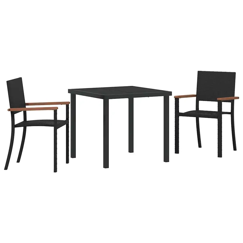 Set da Pranzo per Giardino 3 pcs Nero 3379415