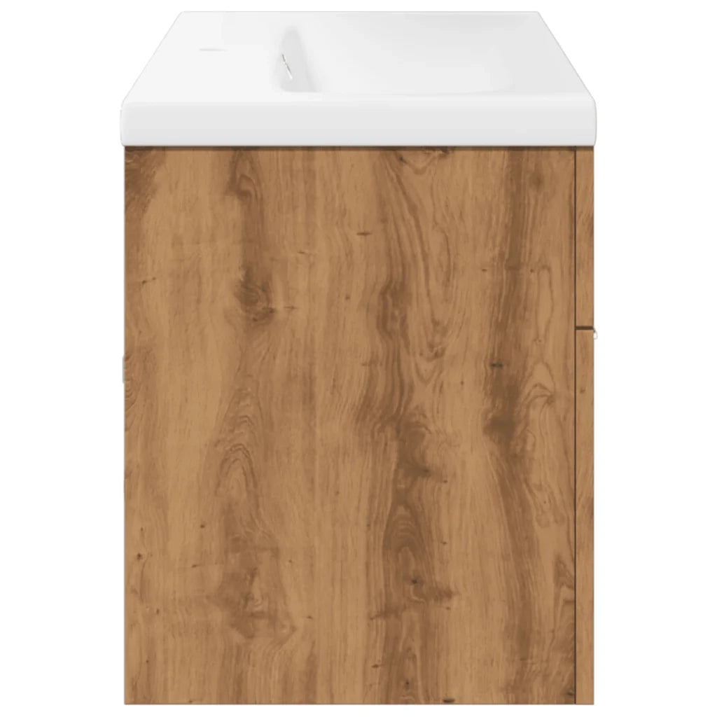 Mobile da Bagno con Lavabo Integrato Rovere Artigianale 3328586