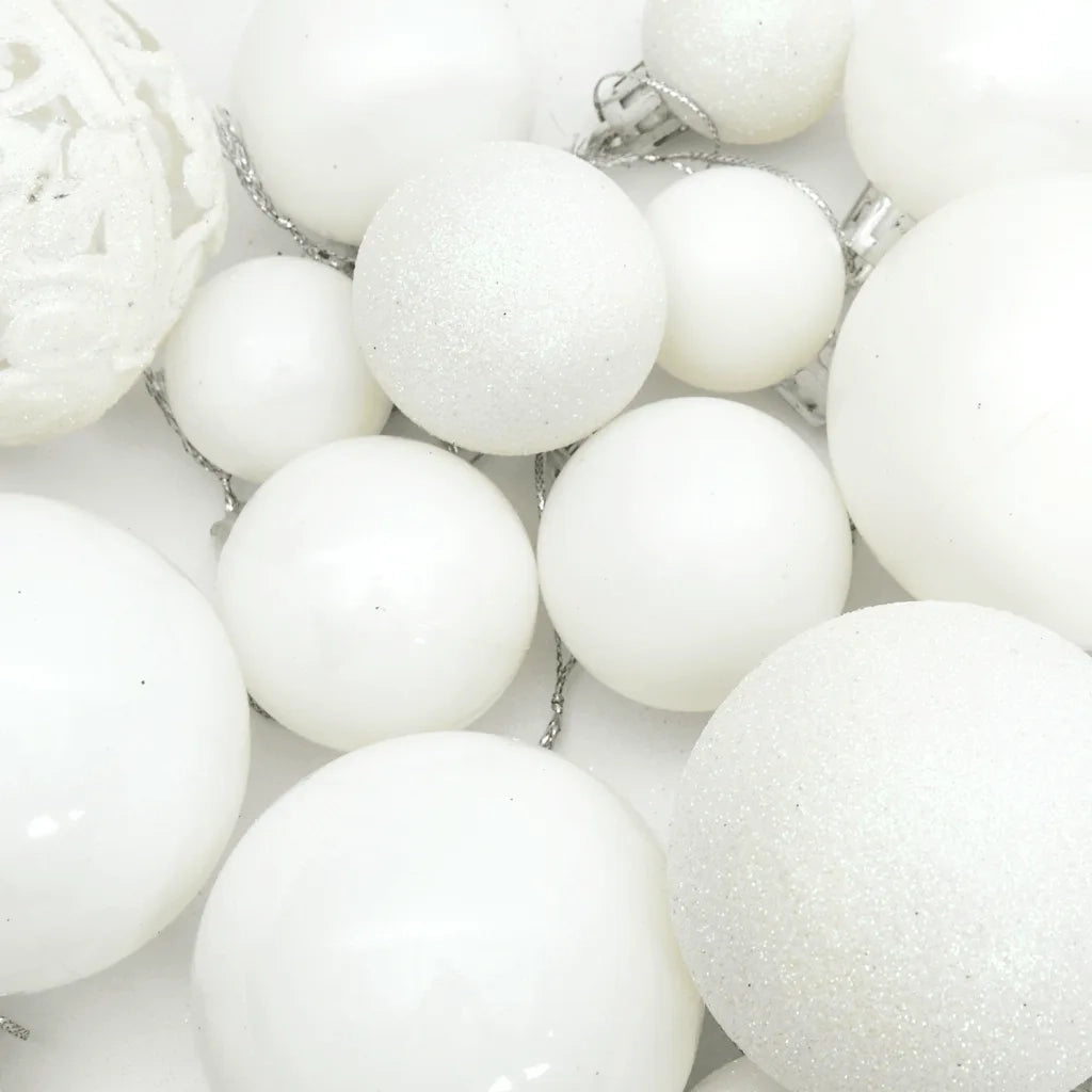 Set Palline di Natale 111 pz Bianco in Polistirene 356115
