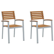 Sedia da Giardino 2 pz | Sedie da Esterno Marrone 56 x 57 x 87 cm