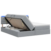 Letto con contenitore LED e materasso Grigio Chiaro 3459336