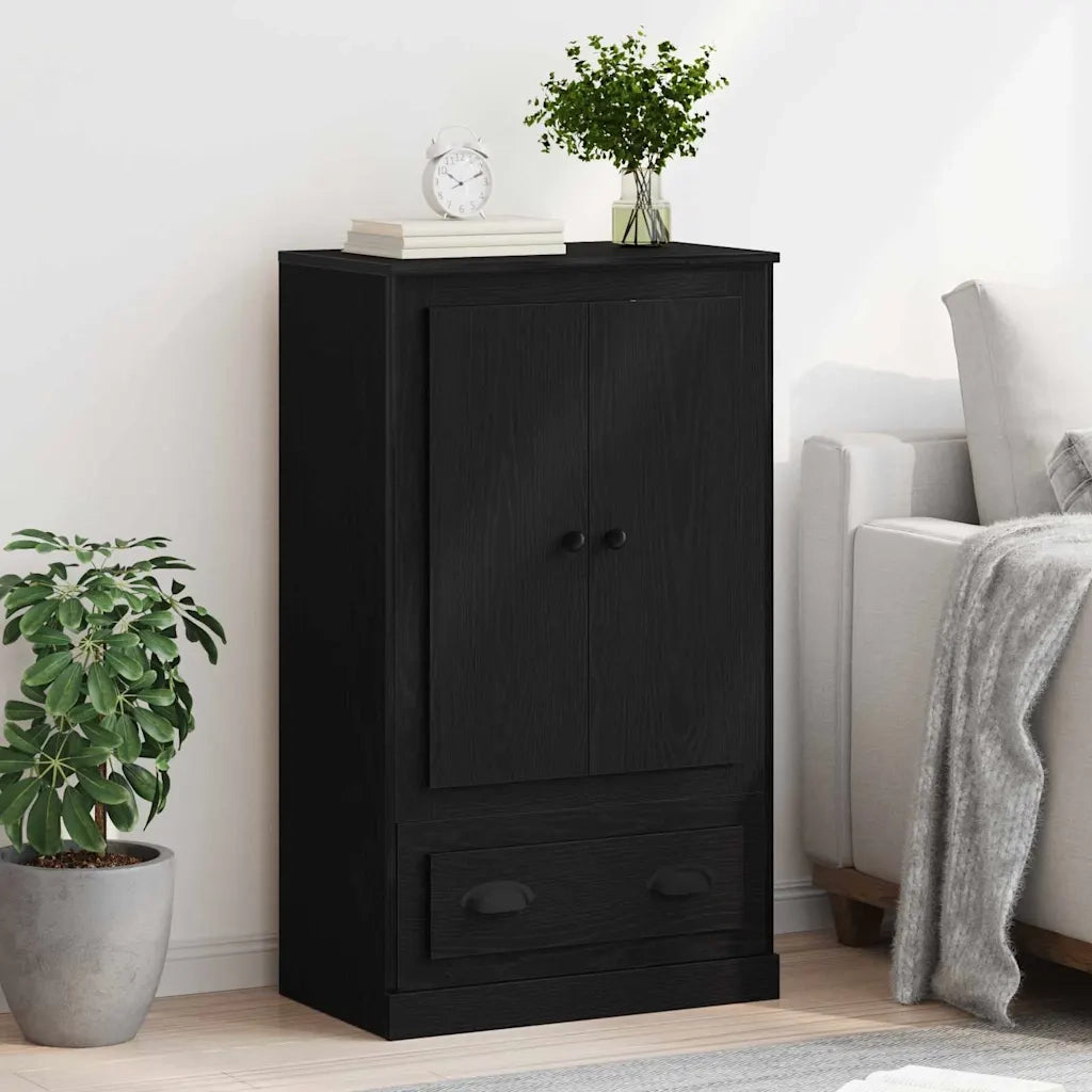 Credenza | Madia | Buffet da pranzo | Armadio da pranzo Rovere Nero 60 x 35,5 x 103,5 cm Legno multistrato