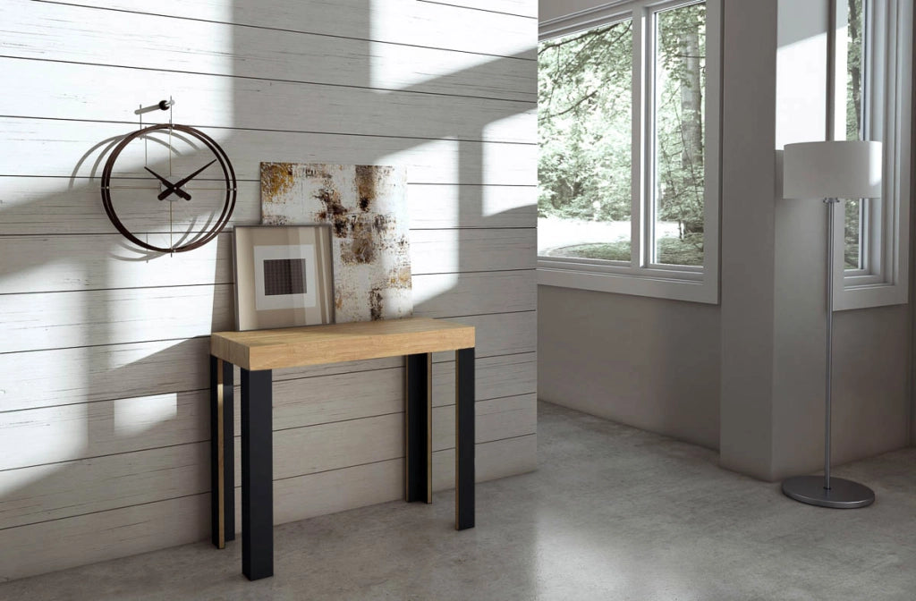 Consolle Allungabile 90-300x40x77 cm in Nobilitato Marrone
