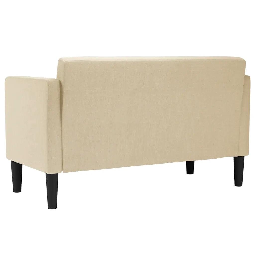 vidaXL Divano Divanetto Crema 111 cm in Tessuto