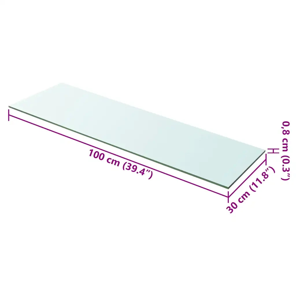 Mensola | Ripiano | Scaffale in Vetro Trasparente 100x30 cm