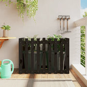 Fioriera Giardino a Recinzione Nera 100x50x70cm Massello Pino 832484