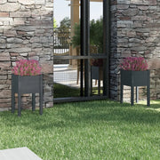 Fioriere da Giardino 2 pz Grigie 40x40x70 cm in Legno di Pino 810794