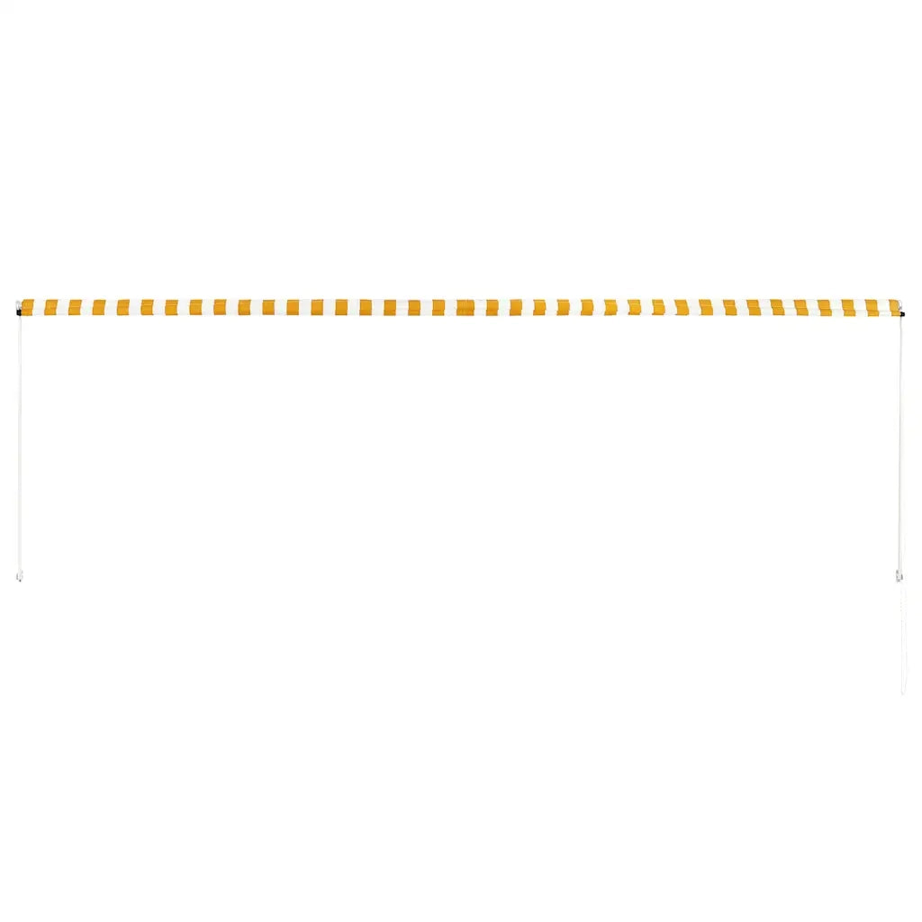 Tenda da Sole Retrattile 400x150 cm Giallo e Bianco cod mxl 18865