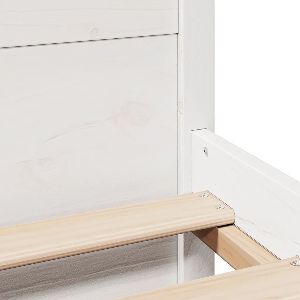 Letto senza Materasso Bianco 90x190 cm in Legno Massello Pino 3301675