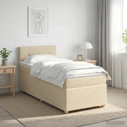 Letto box spring con materasso Crema 100 x 200 cm Tessuto 3450893