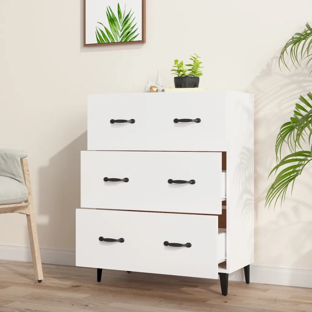 Credenza Bianca 69,5x34x90 cm in Legno Multistrato cod mxl 24820
