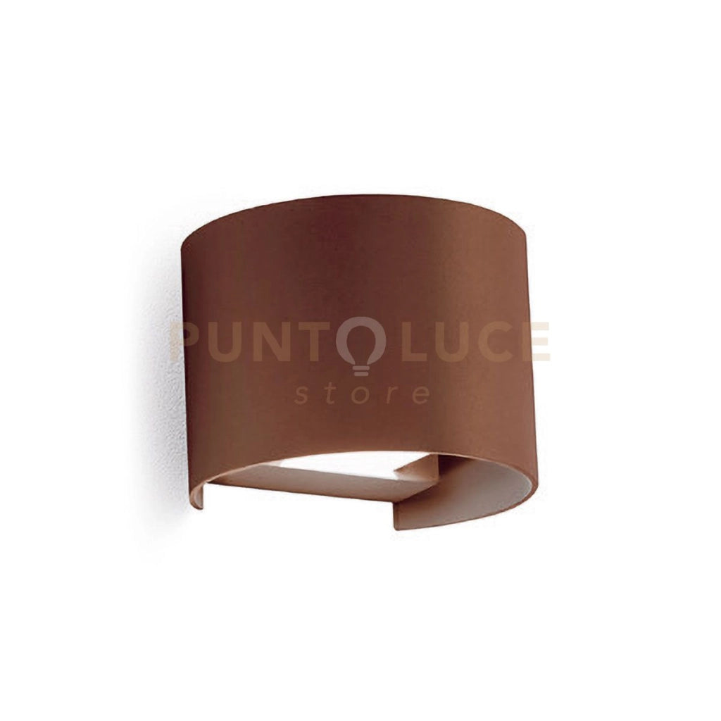 GES877C-  APPLIQUE IN ALLUMINIO E VETRO COLORE MARRONE LED 3000K 920LM 2X10W BIEMISSIONE 14CM