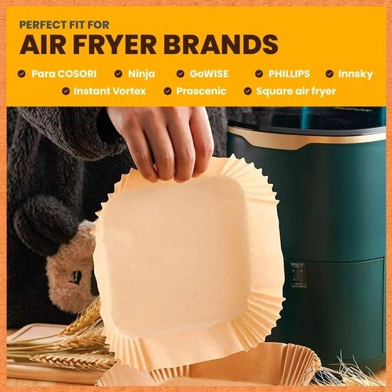 Papel per frittura ad aria, 100 pezzi, 20 cm adatto per 5,5L airfryer