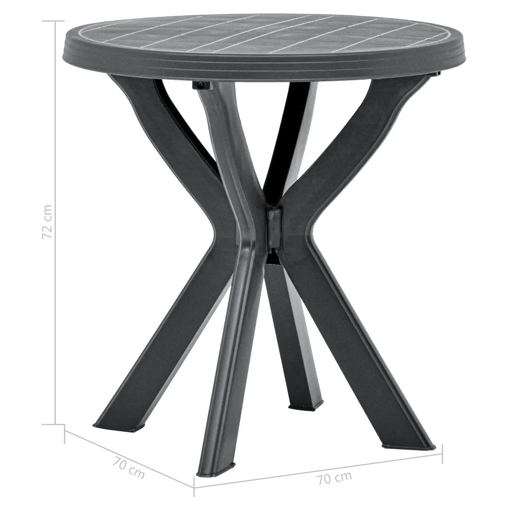 Tavolino da Giardino | Tavolo da Bistrot Antracite ?70 cm in Plastica