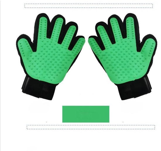 Manopole per animali domestici con 180 aghi, manopole di cura per cani e gatti, manopole per rimuovere pelo morto e massaggiare, set di setole regolabili per manopole di cura per cani/gatti/conigli, 1 coppia, verde