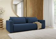 Erbezzo, Divano Letto 2 Posti Contenitore, 240x105 cm blu