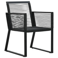 Set da Pranzo da Giardino 5 pz Nero in Rattan PVC cod mxl 35555