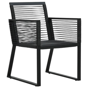 Set da Pranzo da Giardino 5 pz Nero in Rattan PVC cod mxl 35555