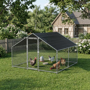Gabbia per Pollame Wels con Tettuccio Parasole e Recinzione Rete Metallica 3x3x2 m pro.tec
