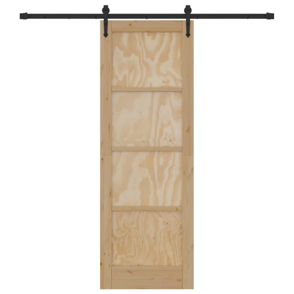 Porta scorrevole ORKDAL Naturale e Nero 73,5 x 211 cm