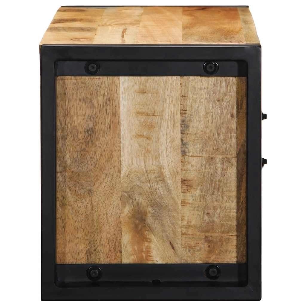 Pratico mobile porta TV dal design industriale 80 x 30 x 35 cm in legno massello di mango grezzo 02_0057636