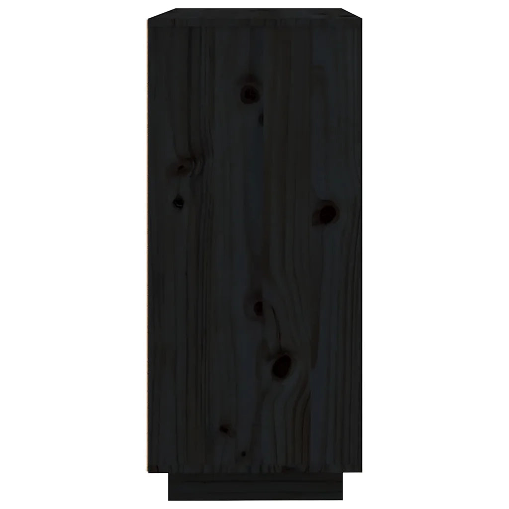 Credenza | Madia | Buffet da pranzo | Armadio da pranzo Nera 60x35x80 cm in Legno Massello di Pino