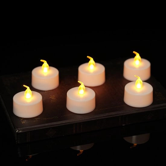 Lampade a LED per simulazione di candele, atmosfera di Natale, matrimonio, iniziazione, lampada da 24 pezzi