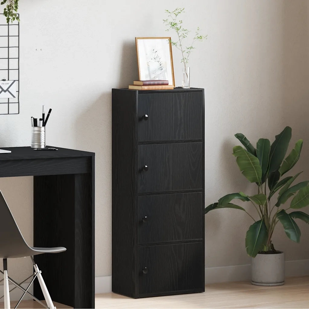 Libreria Rovere Nero 40x24x102 cm in Legno Multistrato