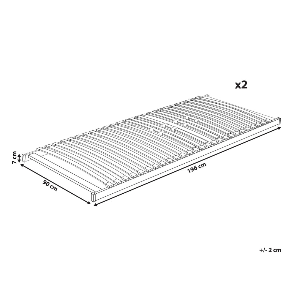 Base letto EU matrimoniale Size 180 x 200 cm Telaio in legno con doghe a molle solide