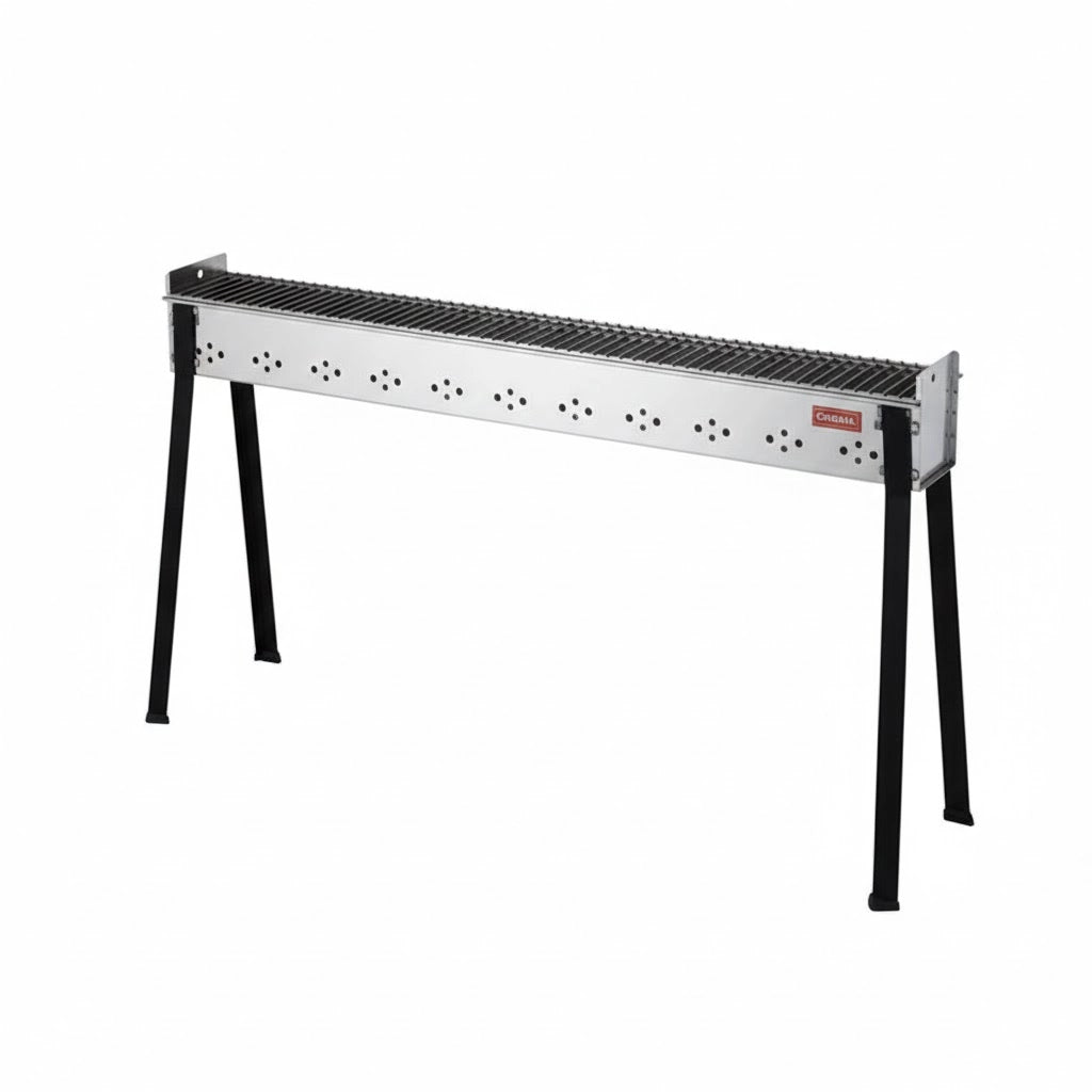 BARBECUE CARBONELLA CUOCISPIEDINI INOX FERRABOLI - CM 115X14 H.CM 78