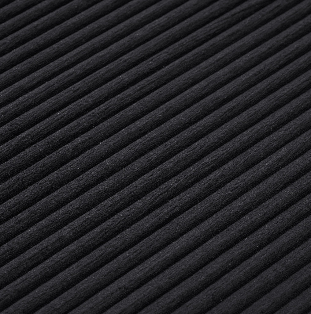 Divano lounge senza telaio in velluto a coste nero 177 cm